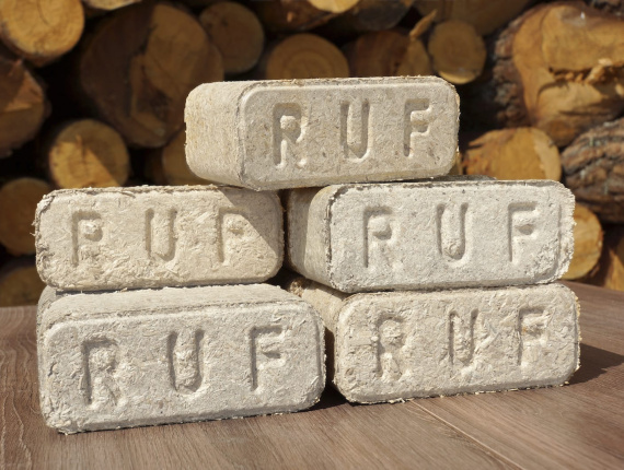 RUF Wood Briquettes 90 mm x 63 mm x 153 mm