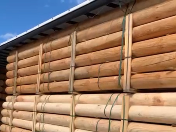 Zylindrisch rundholz Fichte-Kiefer (S-P) 200 mm x 6 m
