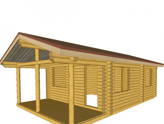Дом из оцилиндрованых бревен Ель обыкновенная 40 м<sup>2</sup>